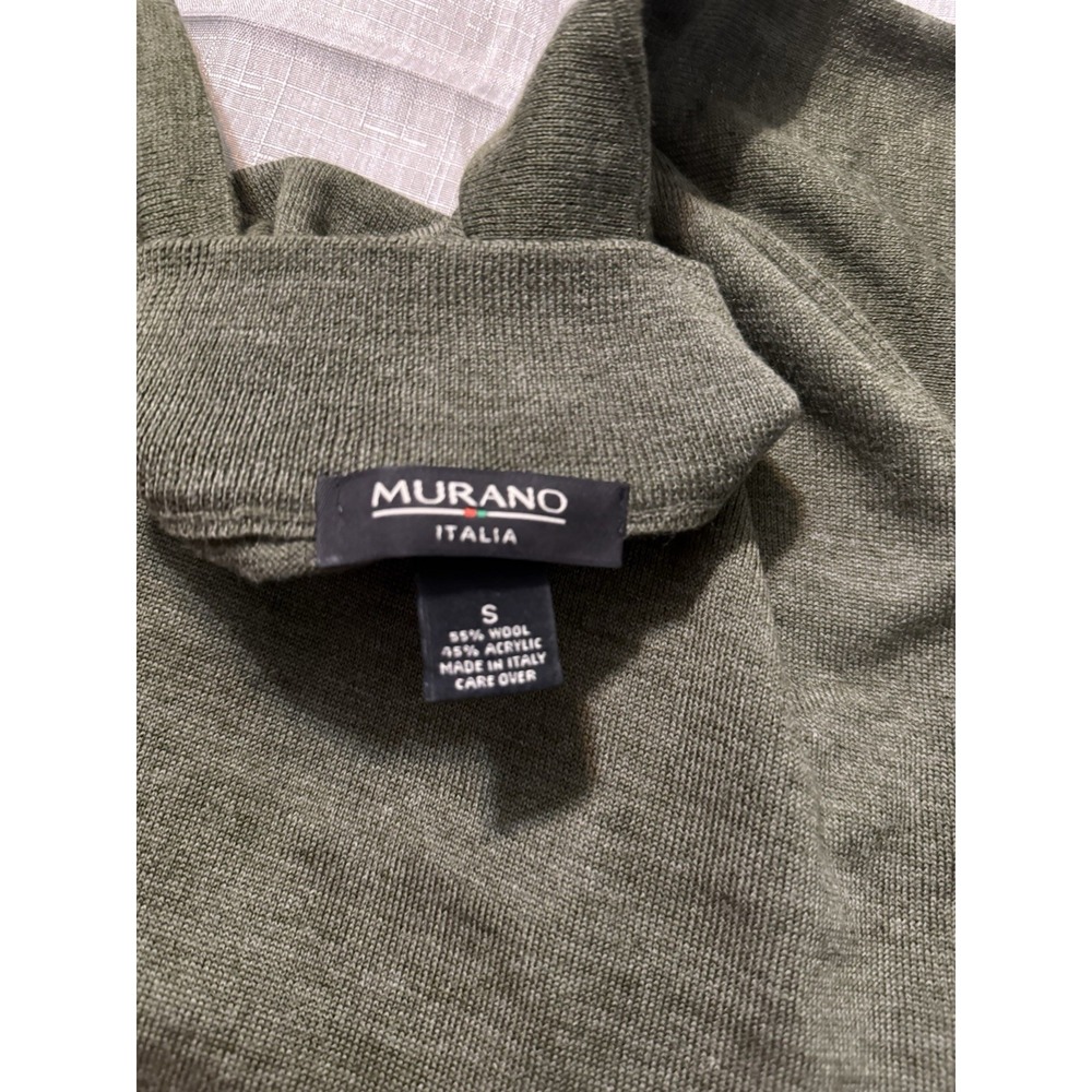 NWOT Mens MURANO Italia Small Lt Green Mock Turtleneck Wool Sweater Italian Yarn - Picture 5 of 7